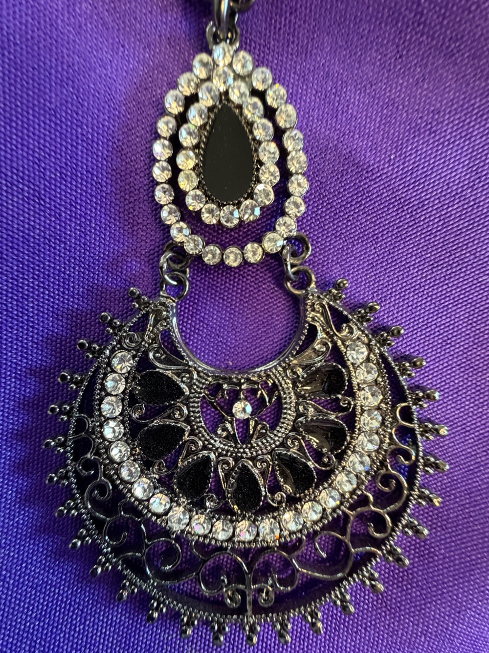 Park Lane ESPANA Necklace NWT Retired Black Crystal Filigree $65